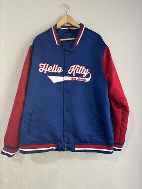 Official Hello Kitty And friends Blue And Red Bomber Adult Jacket Size 3X